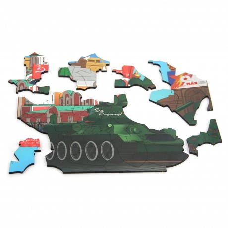 Деревянный пазл «Танк Т-34»