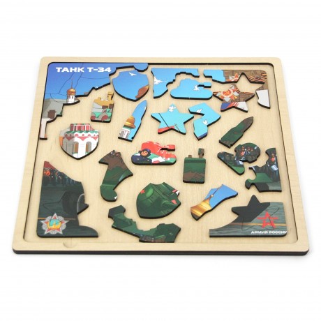 Деревянный пазл «Танк Т-34»